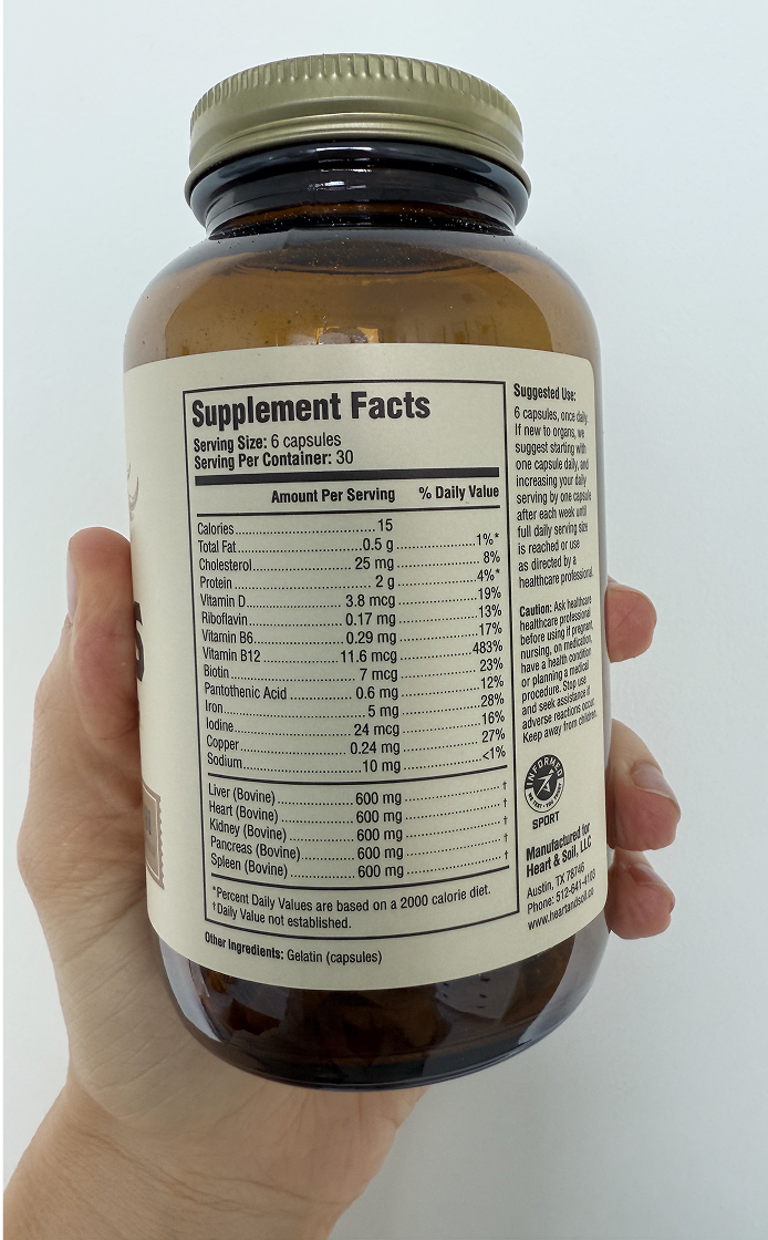 Heart and Soil bottle, back label
